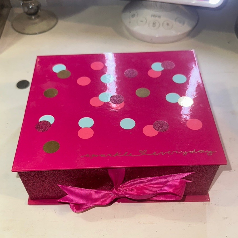 Bath & Body Works Pink Polka Dot Storage Box
